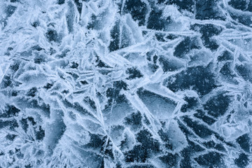 Abstract close-up of broken ice surface