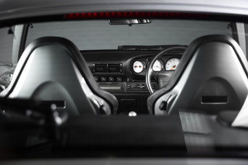 Interior or modern classic sports car
