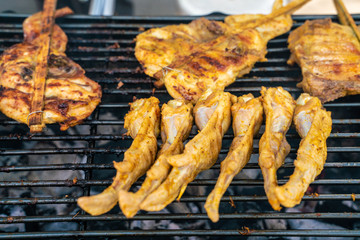 Chicken breast grilled with smoke