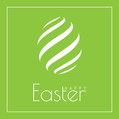 Happy Easter greeting card with egg in flat design. Vector illustration