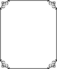 Decorative frame Elegant vector element for design in Eastern style, place for text. Floral black border. Lace illustration for invitations and greeting cards