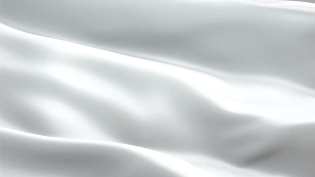 Empty white clear waving in wind video footage Full HD. Realistic Plush Satin Flag background. White Flag Looping Closeup 1080p Full HD 1920X1080 footage. White Satin Material color flags Full HD