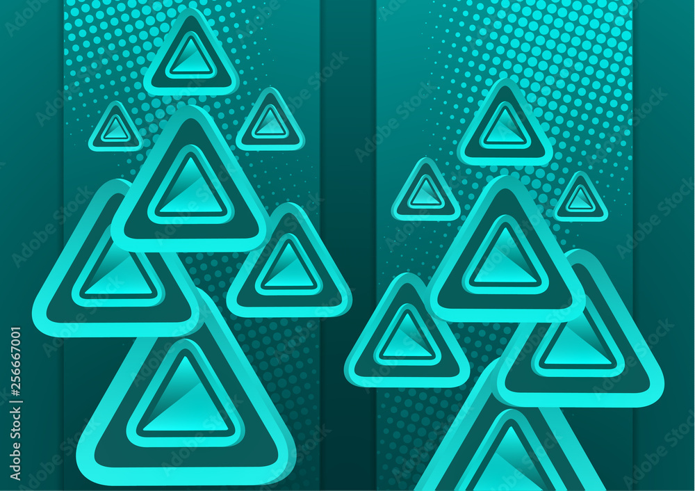 Aufkleber futuristic abstract background template with arrows from triangles. bright geometric design elements
