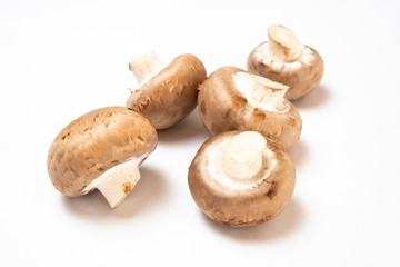 mushrooms on a plain white table