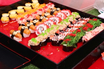 Tasty sushi at street food