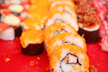 Tasty sushi at street food