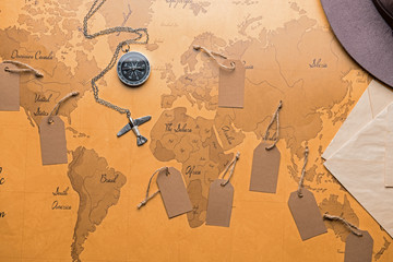 Compass and tags on map
