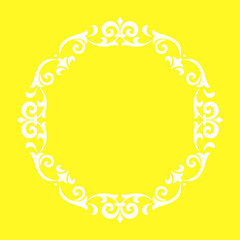 Decorative frame Elegant vector element for design in Eastern style, place for text. Floral yellow border. Lace illustration for invitations and greeting cards