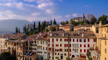 View from the High Castle of Asolo. Asolo, Treviso, Veneto, Italy - Summer 2018
