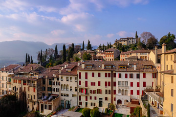 Fototapeta na wymiar View from the High Castle of Asolo. Asolo, Treviso, Veneto, Italy - Summer 2018