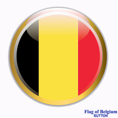 Fototapeta premium Banner with flag of Belgium. Colorful illustration with flags for web design. Illustration with white background.