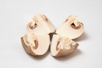 mushrooms on a plain white table