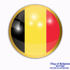 Fototapeta premium Banner with flag of Belgium. Colorful illustration with flags for web design. Illustration with white background.
