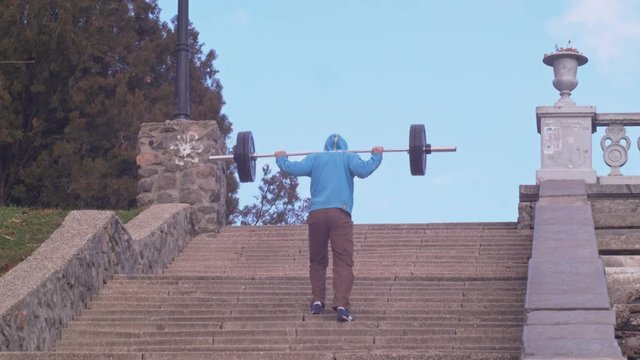 Upstairs with the barbell. BMCC 2.5K resolution: 2400 x 1350