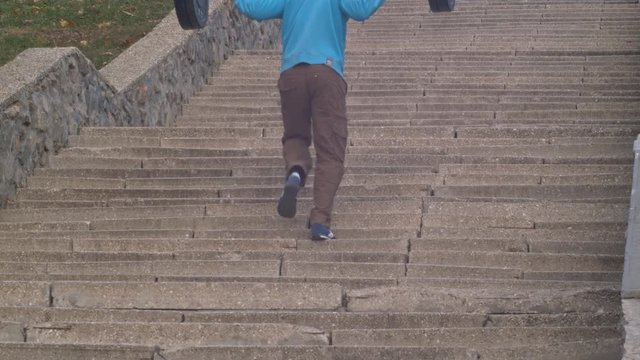 Upstairs with the barbell BMCC 2.5K resolution: 2400 x 1350