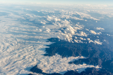 Clouds sky looking from the plane
