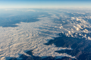 Clouds sky looking from the plane