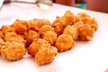 fried nuggets at street food