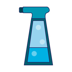 Water bottle spray cartoon isolated blue lines