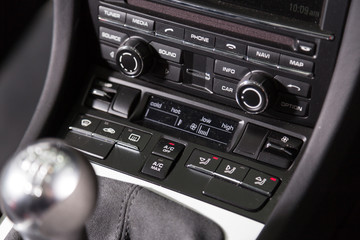Temperature control panel in car interior