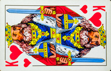 Card playing king of hearts