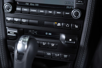 Temperature control panel in car interior