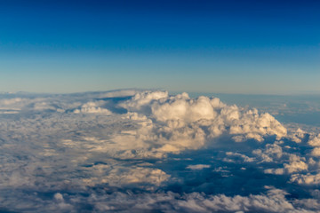 Clouds sky looking from the plane