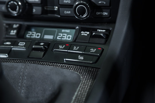 Close up of car control panel