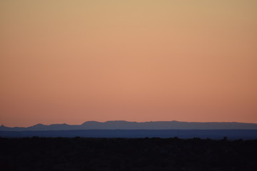 orange sunset in the mountains