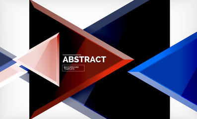 Flying triangles compostion geometric background