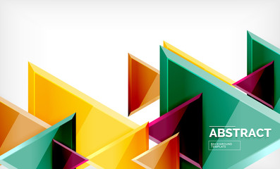 Tech futuristic geometric 3d shapes, minimal abstract background