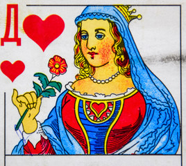 playing cards Queen of hearts - playing card suit