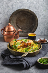 Biryani chicken with basmati rice