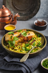 Biryani chicken with basmati rice