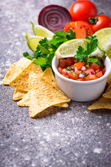 Traditional mexican tomato salsa sauce