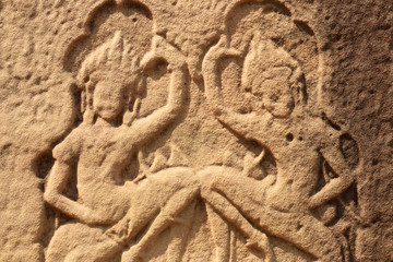 Angkor Wat Wall and Sculpture Texture