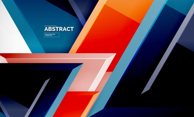 Flying triangles compostion geometric background