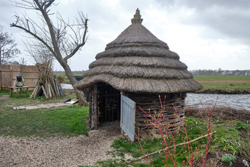 Windmills in a cloudy and windy day - South holland - Group of 19 monumental windmills - Kinderdijk