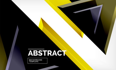 Flying triangles compostion geometric background