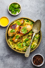 Biryani chicken with basmati rice