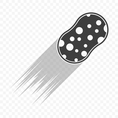 Icon sponge for washing dishes. Translucent mark on the rubbed surface. Vector on transparent background