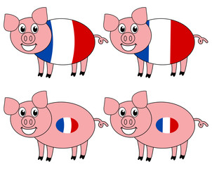 a smiling and happy pig raised in France