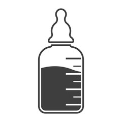 Baby bottle icon on drink. Vector on white background