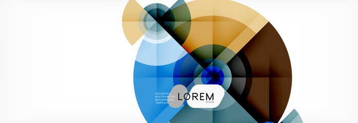 Obraz premium Okrągłe okręgi i trójkąty streszczenie tło