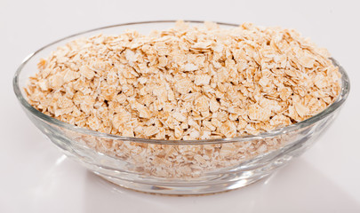 Glass bowl with oats