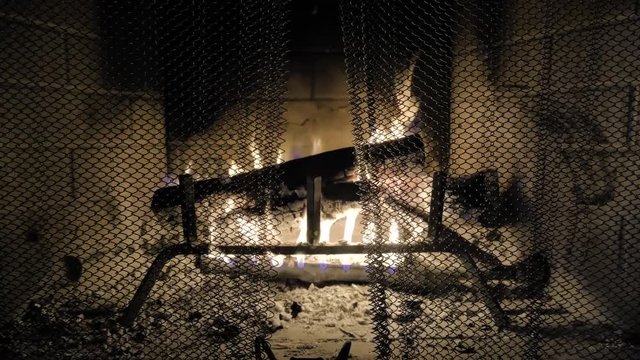 fireplace with burning wood