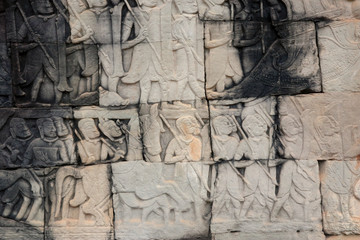 Angkor Wat Wall and Sculpture Texture