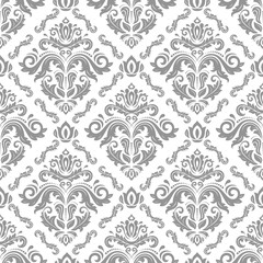 Classic seamless vector pattern. Damask orient ornament. Classic vintage background. Orient light silver ornament for fabric, wallpaper and packaging
