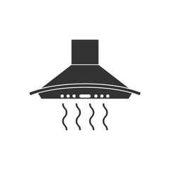 Exhaust hood icon. Vector illustration, flat design.