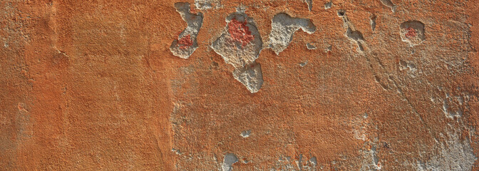 Brown color, painted and faded wall texture grunge background